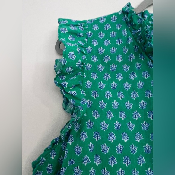 J. Crew Green Floral Ruffle Top - Picture 5 of 6